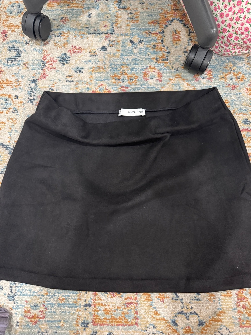 MNG Black Suede Skirt
